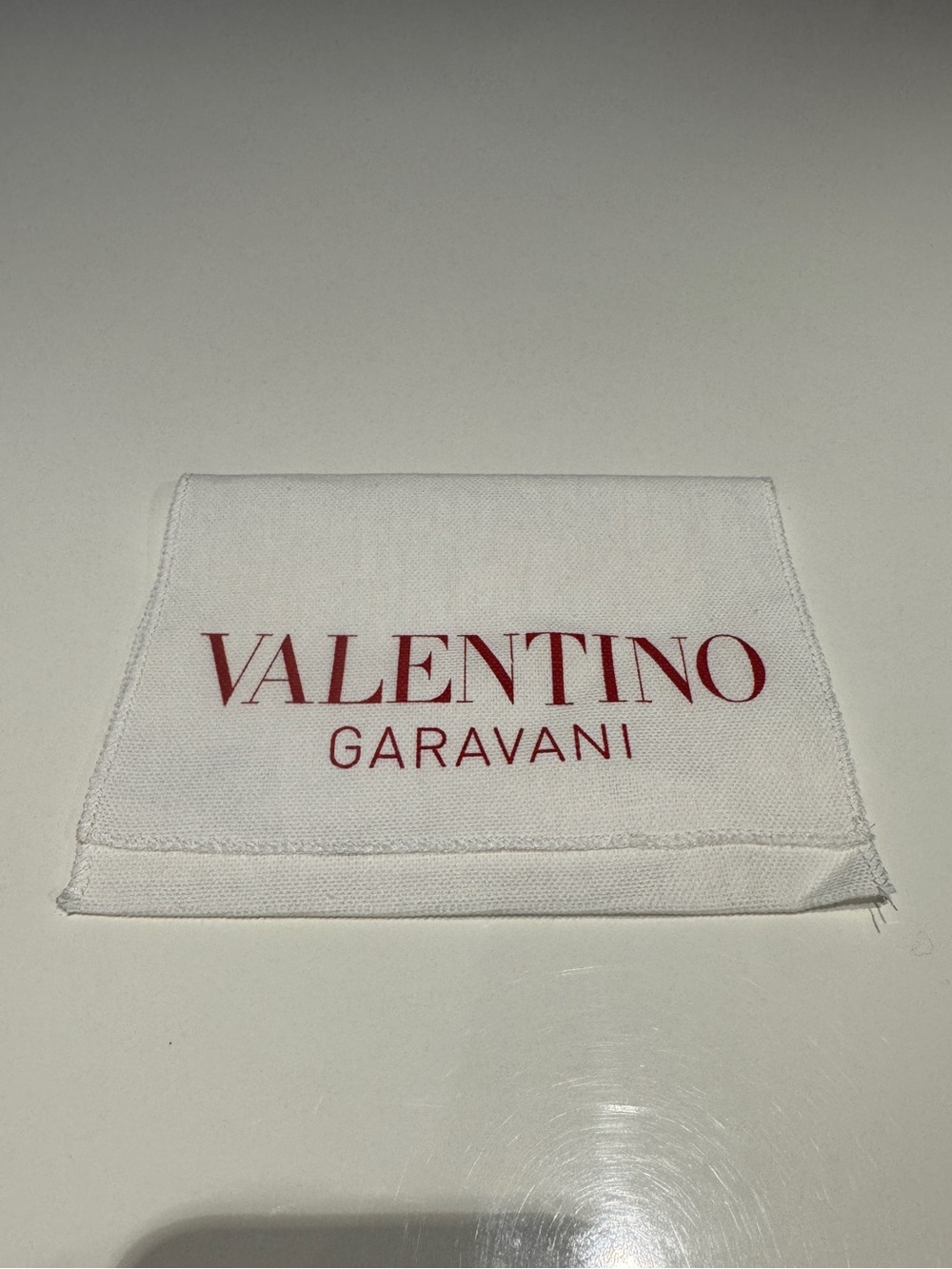 Valentino White Dust Bag with Red Logo